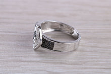 Load image into Gallery viewer, Black and white Diamond buckle ring, 9ct White Gold with natural Diamond&#39;s, the perfect gift for all ages and all of life&#39;s occasions