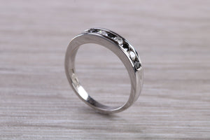 Black and White Diamond set White Gold Eternity Ring