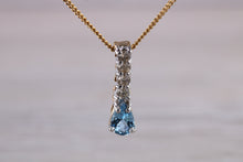 Load image into Gallery viewer, Tear Drop Aquamarine and Diamond set Necklace