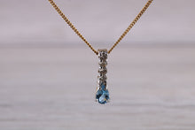 Load image into Gallery viewer, Tear Drop Aquamarine and Diamond set Necklace