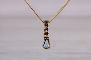 Tear Drop Aquamarine and Diamond set Necklace