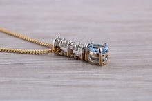Load image into Gallery viewer, Tear Drop Aquamarine and Diamond set Necklace