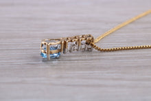 Load image into Gallery viewer, Tear Drop Aquamarine and Diamond set Necklace
