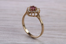 Load image into Gallery viewer, Pink Topaz and Diamond set Yellow Gold Ring