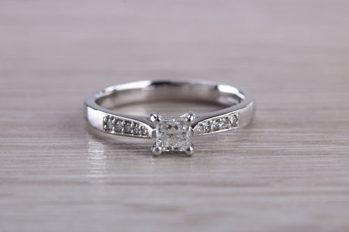 Simple and Dainty Diamond set Platinum Engagement Ring