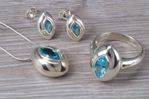 Natural Blue Topaz Full Jewellery Gift Set