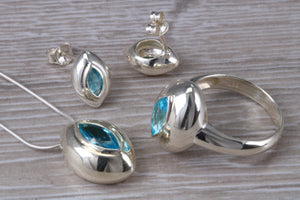 Natural Blue Topaz Full Jewellery Gift Set