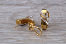 Load image into Gallery viewer, Dressy Diamond set 18ct Yellow Gold Hoop Earrings