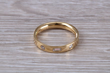 Load image into Gallery viewer, Baguette and Round cut Diamond set 18ct Yellow Gold Ring