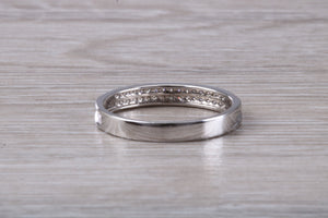 Two Rows of Natural Diamonds set 18ct White Gold Band
