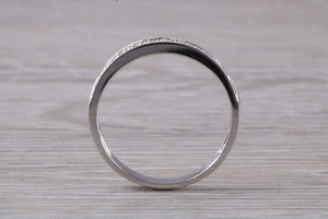Two Rows of Natural Diamonds set 18ct White Gold Band