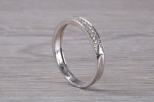 Load image into Gallery viewer, Two Rows of Natural Diamonds set 18ct White Gold Band