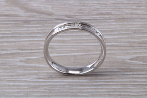 4 mm Wide Diamond set 18ct White Gold Band