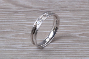 4 mm Wide Diamond set 18ct White Gold Band