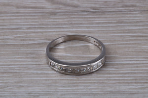 Traditional Princess cut Diamond set 18ct White Gold Eternity Ring