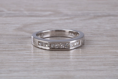 Half carat Princess cut Diamonds set Eternity Ring