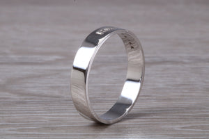 4 mm wide Diamond set 18ct White Gold Wedding Band