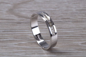 4 mm wide Diamond set 18ct White Gold Wedding Band