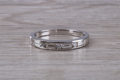 Traditional Half carat Baguette and Round cut Diamond Band