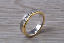 Load image into Gallery viewer, 5 mm Wide Two Tone 18ct Gold Diamond set Band