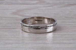 4 mm Wide Diamond Set White Gold Wedding Ring