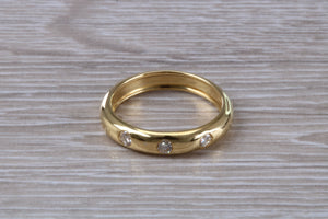 Trilogy Diamond Set 18ct Yellow Gold Band
