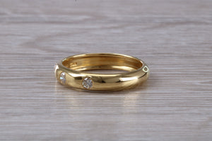 Trilogy Diamond Set 18ct Yellow Gold Band