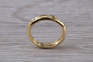 Trilogy Diamond Set 18ct Yellow Gold Band