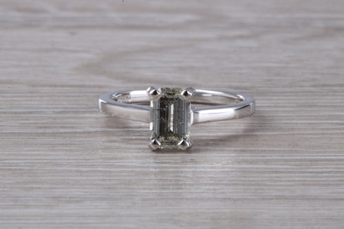 1.25 carat Emerald Cut Diamond set Platinum Solitaire