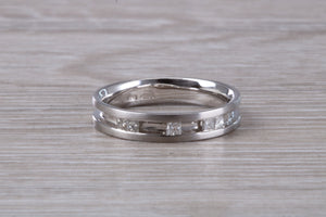 Princess cut Diamond set 18ct White Gold Band