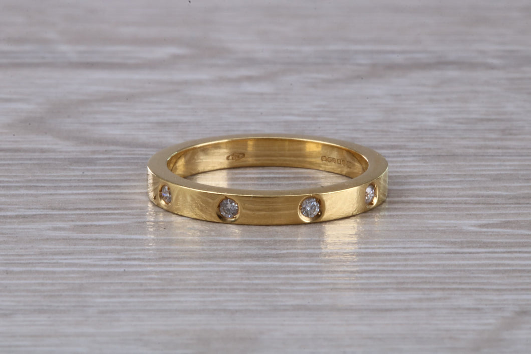 Simple Chunky 5 Diamond set Band