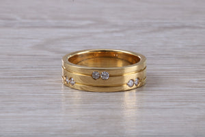 6 mm wide Diamond set 18ct Gold Band