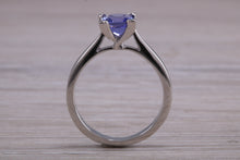 Load image into Gallery viewer, Classic Square cut Tanzanite set Platinum Solitaire