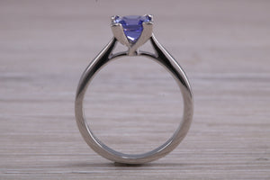 Classic Square cut Tanzanite set Platinum Solitaire
