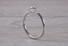 Load image into Gallery viewer, Dainty One carat Moissanite Diamond Platinum Solitaire