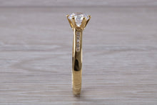 Load image into Gallery viewer, Beautiful Charles and Colvard 1 carat Mossainte with Natural Diamonds set Ring