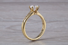 Load image into Gallery viewer, Beautiful Charles and Colvard 1 carat Mossainte with Natural Diamonds set Ring