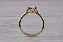 Load image into Gallery viewer, Beautiful One carat Mossainte Diamond set 18ct Yellow Gold Solitaire