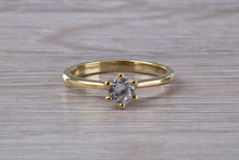 Load image into Gallery viewer, Dainty and Petite Half carat Moissanite Diamond Solitaire
