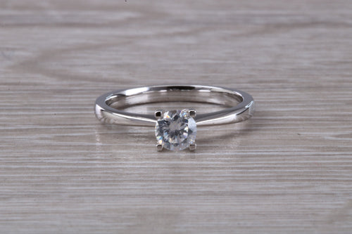 0.73 carat Certified Natural Diamond set Classic Platinum Solitaire