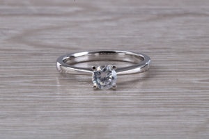 0.73 carat Certified Natural Diamond set Classic Platinum Solitaire