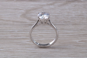Two carat Moissanite Diamond set Platinum Solitaire