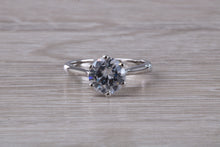 Load image into Gallery viewer, Two carat Moissanite Diamond set Platinum Solitaire