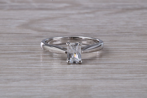 Half carat Certified Emerald cut Diamond Solitaire Engagement Ring