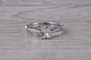 Half carat Certified Emerald cut Diamond Solitaire Engagement Ring