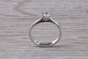Minimalistic Petite and Simple Diamond set Platinum Solitaire