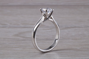Chunky Platinum One carat Moissanite Diamond Solitaire