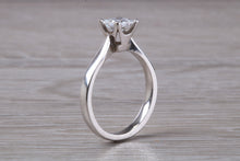 Load image into Gallery viewer, Princess cut One carat Moissanite Diamond set Platinum Solitaire