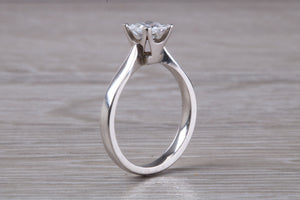 Princess cut One carat Moissanite Diamond set Platinum Solitaire