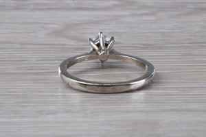 Petite Hlaf carat Moissanite Diamond set Solitaire